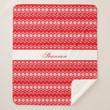 赤と白セーターのパタパーソナライズされたーン