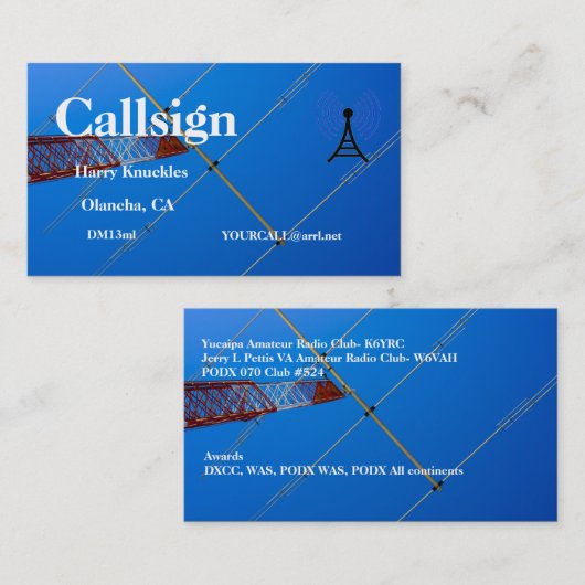 赤と白タワーのビームアンテナ 名刺 (正面/裏面)