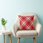 赤と白タータンチェック クッション (椅子)
