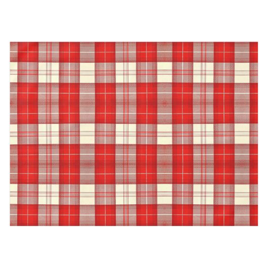 赤と白タータンチェック テーブルクロス (正面(横))
