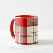 赤と白タータンチェック マグカップ (正面左)