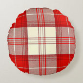 赤と白タータンチェック ラウンドクッション (正面)