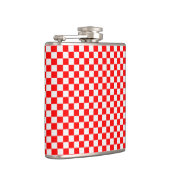 赤と白チェックラシックカーボードバイセヤラー フラスク (右)