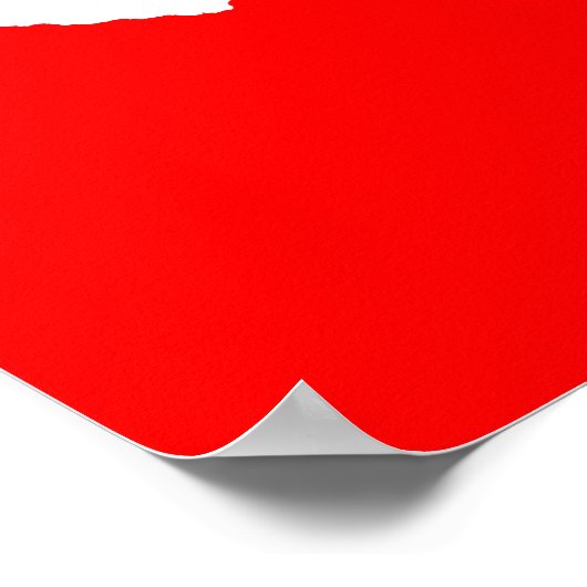 赤と白テキサス州 ポスター (角)