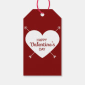 赤と白ハッピーバレンタインデーハート ギフトタグ (裏面)