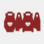 赤と白ハッピーバレンタインデーハート フェイバーボックス (折り畳みなし)