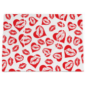 赤と白ハートとキス ラージペーパーバッグ (正面)