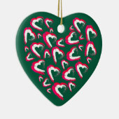 赤と白ハートグリーンオーナメント セラミックオーナメント (右)