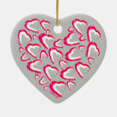 赤と白ハートグレイオーナメント セラミックオーナメント (裏面)