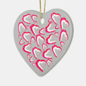 赤と白ハートグレイオーナメント セラミックオーナメント (左)