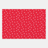 赤と白ハートパターカスタムンの背景 ラッピングペーパーシート (正面3)