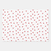 赤と白ハートパターカスタムンの背景 ラッピングペーパーシート (正面)