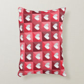赤と白ハートパターン アクセントクッション (正面(垂直))