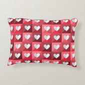 赤と白ハートパターン アクセントクッション (裏面)