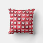 赤と白ハートパターン クッション (裏面)
