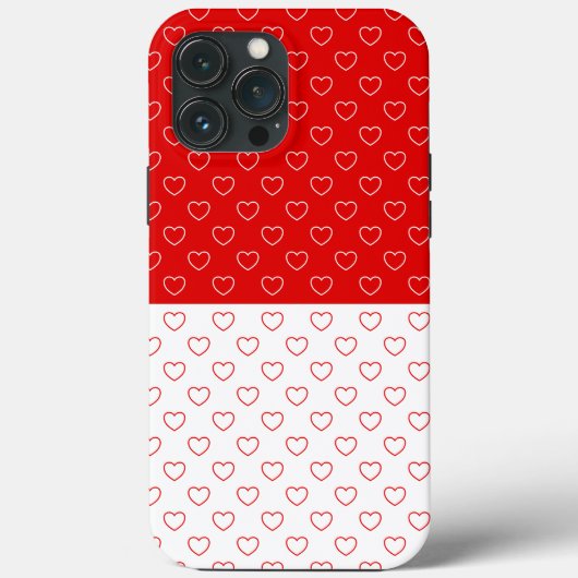 赤と白ハートパターン Case-Mate iPhoneケース (裏面)
