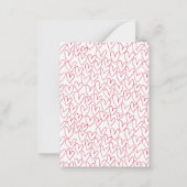 赤と白ハート教室バレンタインデーのカード ノートカード (裏面)