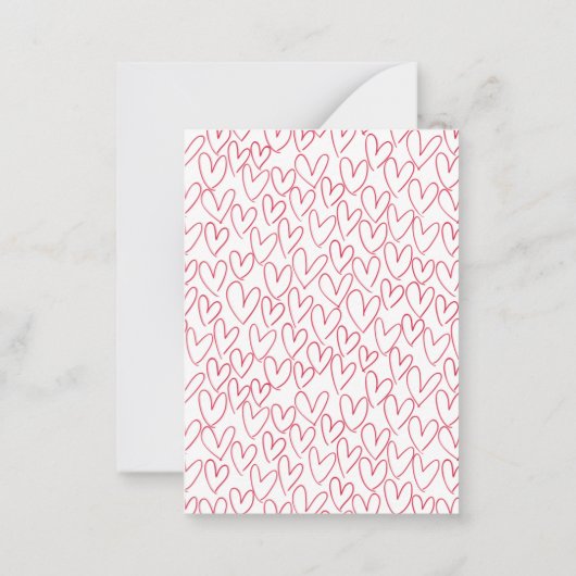 赤と白ハート教室バレンタインデーのカード ノートカード (裏面)