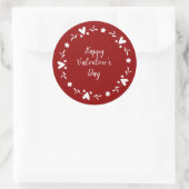 赤と白ハート縁どハット・ヴァレンティネス・デイ ラウンドシール (バッグ)