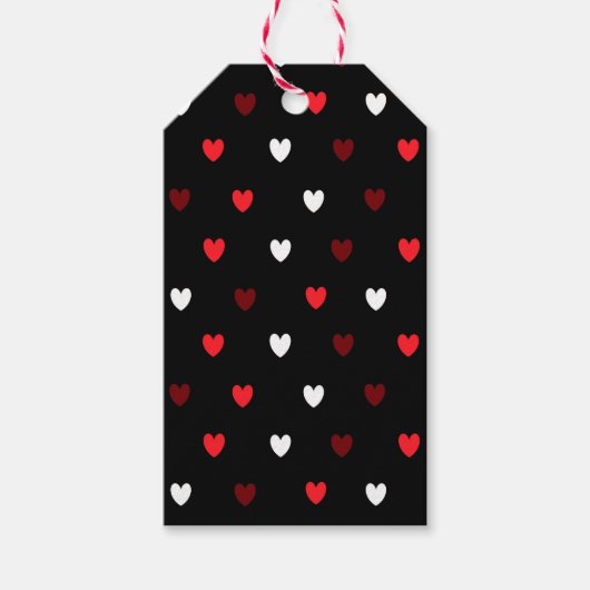 赤と白ハート ギフトタグ (正面)