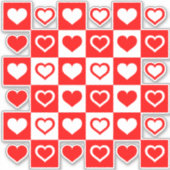 赤と白ハート シール (正面)
