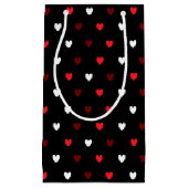 赤と白ハート スモールペーパーバッグ (正面)