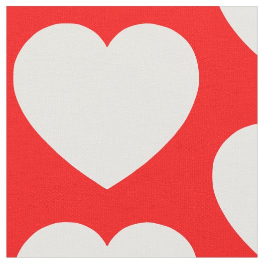 赤と白ハート ファブリック (クローズアップ)