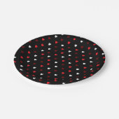 赤と白ハート ペーパープレート (アングル)