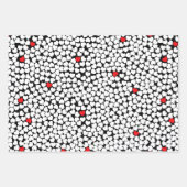 赤と白ハート ラッピングペーパーシート (正面)