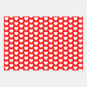 赤と白ハート ラッピングペーパーシート (正面2)
