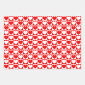 赤と白ハート ラッピングペーパーシート (正面)