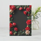 赤と白バラカスタムフローラ結婚ズ 招待状 (スタンド正面)