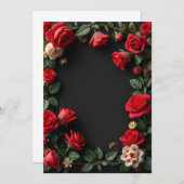 赤と白バラカスタムフローラ結婚ズ 招待状 (正面/裏面)