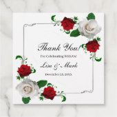 赤と白バラス結婚クリスマス フェイバータグ (裏面)