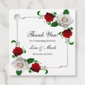 赤と白バラス結婚クリスマス フェイバータグ (正面)