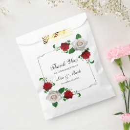 赤と白バラス結婚クリスマス フェイバーバッグ