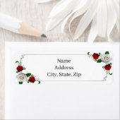 赤と白バラス結婚クリスマス ラベル (インサイチュ)