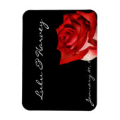 赤と白バラ結婚個人 マグネット (縦)