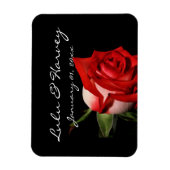 赤と白バラ結婚個人 マグネット (縦)