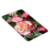 赤と白バラ花フローラバラカード マグネット (右側)