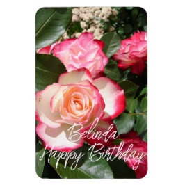 赤と白バラ花フローラバラカード マグネット