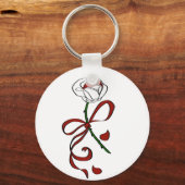 赤と白バラ キーホルダー (正面)