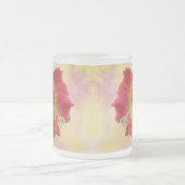 赤と白バラ フロストグラスマグカップ (中央)