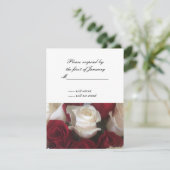 赤と白バラRSVP返信カード 出欠カード (スタンド正面)