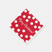 赤と白パーソナライズされたクリスマス スタンダードカクテルナプキン (角)