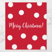 赤と白パーソナライズされたクリスマス ワインラベル (シングルラベル)