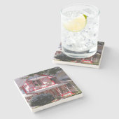 赤と白ビクトリアンー – マーサのブドウ園 ストーンコースター (横)