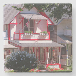 赤と白ビクトリアンー – マーサのブドウ園 ストーンコースター