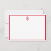 赤と白フモノグラムのラットノートカード 招待状 (正面)