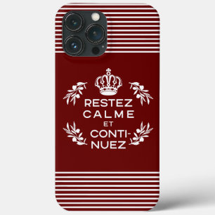 赤と白フランスのKeep Calm and Carry On iPhone 13 Pro Maxケース